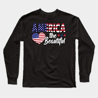 America the Beautiful America the Beautiful Retro America Long Sleeve T-Shirt